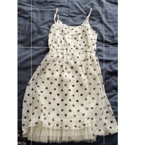 White and black heart dress